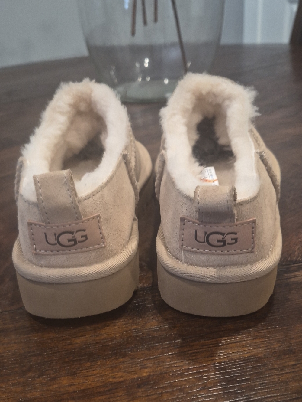 New UGG Sand Suede Shearling Slip-Ons - Picture 3 of 9